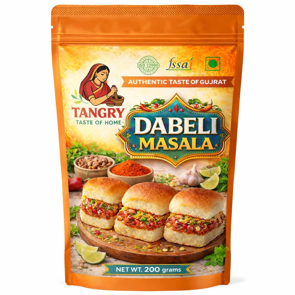 Dabeli Masala 200g — Tangry Spices pouch, Jaipur
